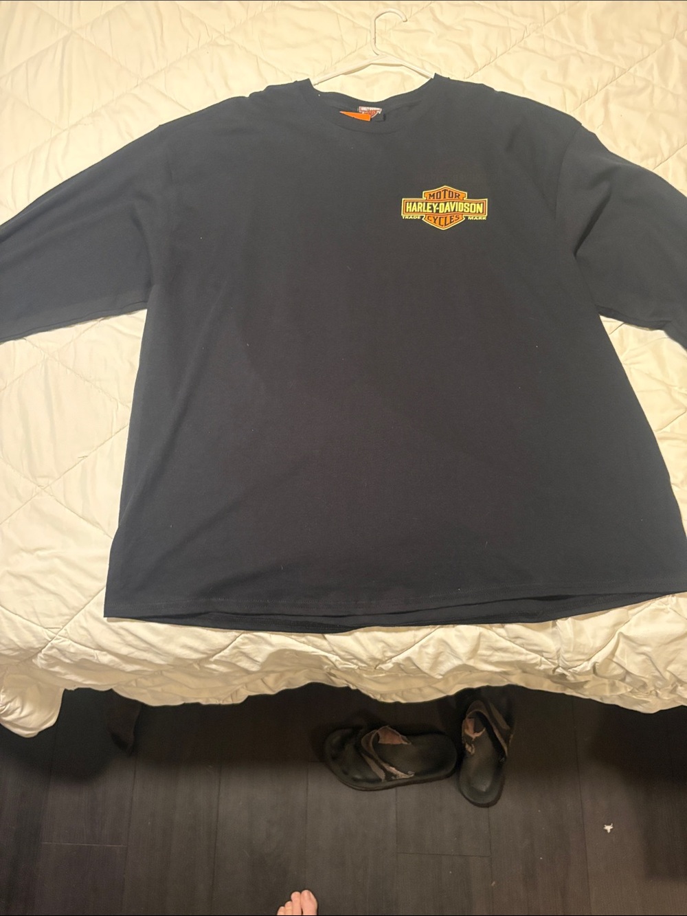 Harley-Davidson Black Long-Sleeve Shirt with Yellow Logo